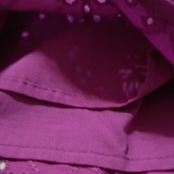 Draper James Vibrant Purple Eyelet Blouse - Picture 3 of 5